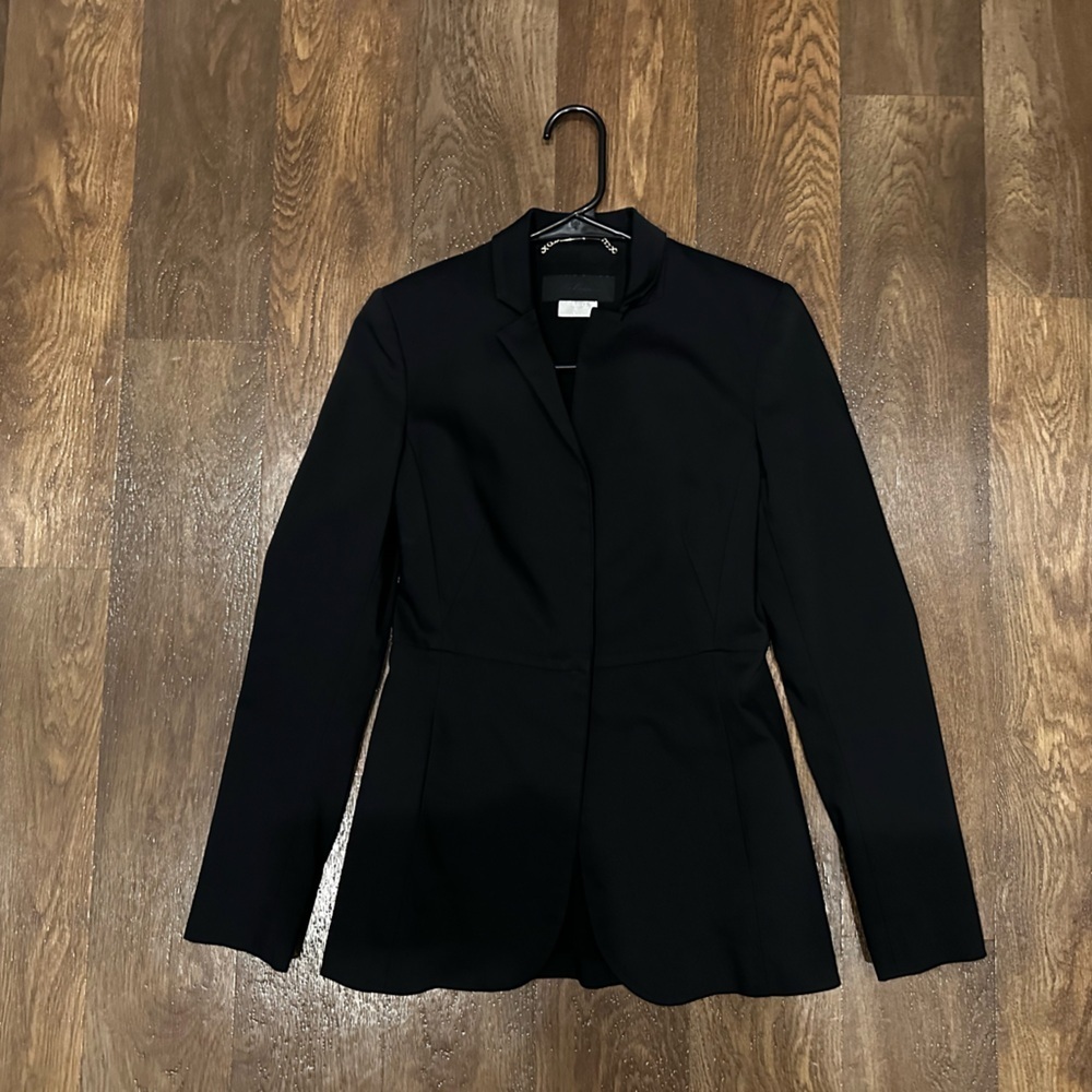 Les Copains Midnight Black Blazer Office Siren Body Contour Grunge WhimsiGoth